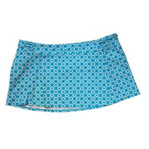 Cabana Beach blue white print Wrap Slit Swim Cover Skirt Women’s XXL, 18/20